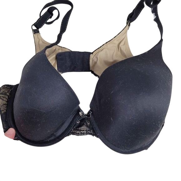 Maidenform Underwire Bra Size 36D Black Lace Comfort Demi - Picture 3 of 6